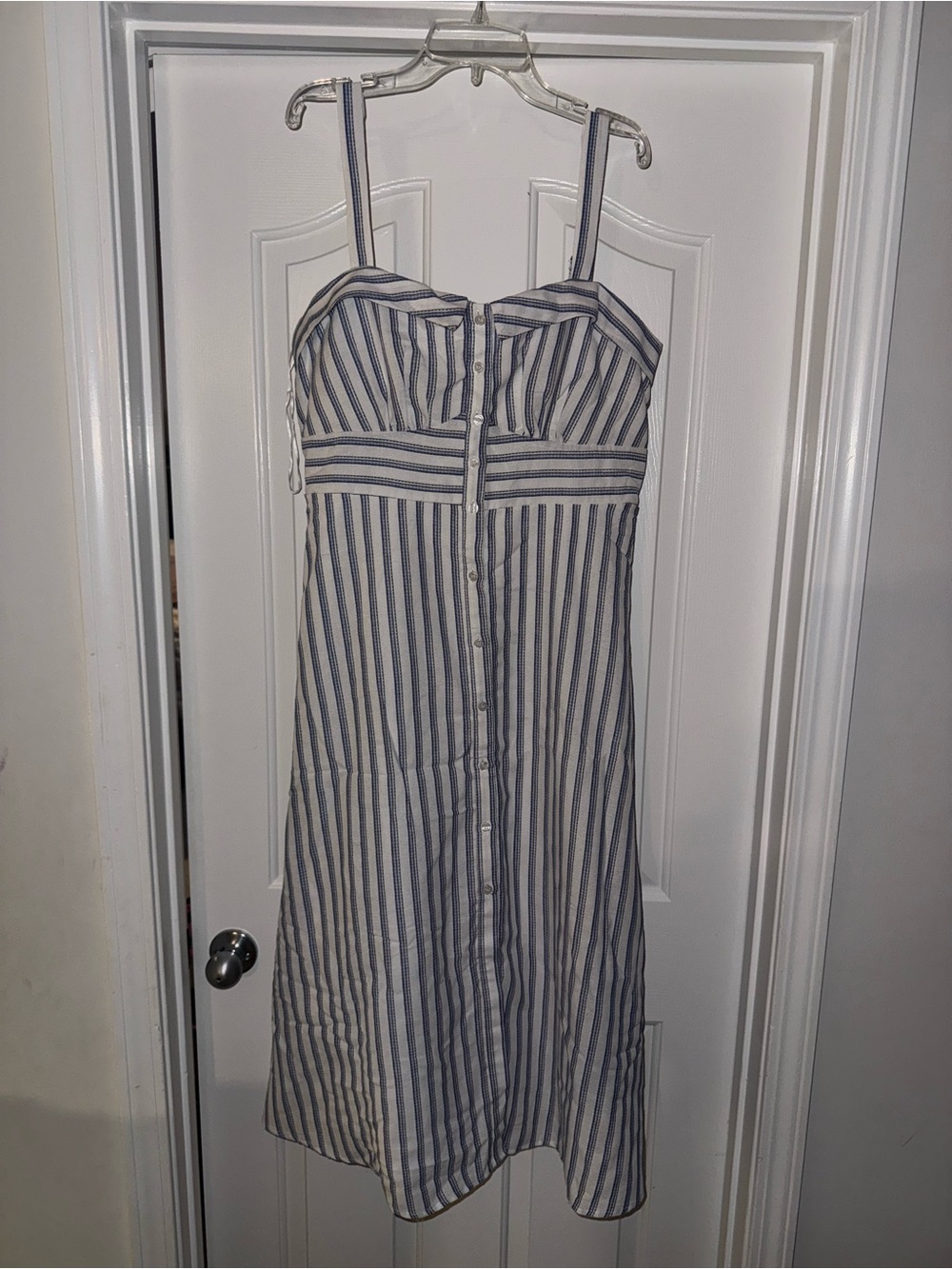Francesca's Collections Blue and White Striped Midi Dress